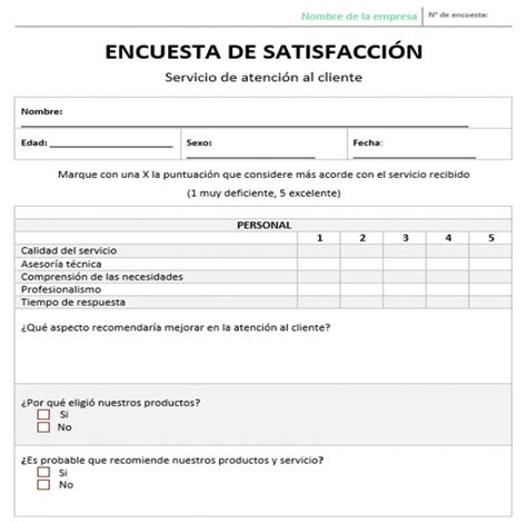 Encuesta De Satisfacción Ejemplos Y Formatos Excel Word【2023