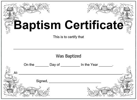 Printable Baptism Certificate Pdf