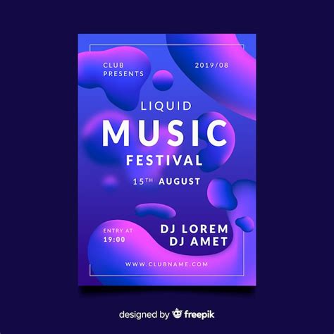 Free Vector Abstract Music Festival Poster Template
