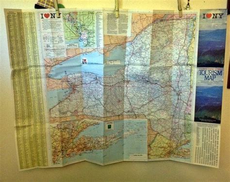 Vintage New York Tourism Map New York State Tourist Guide Etsy