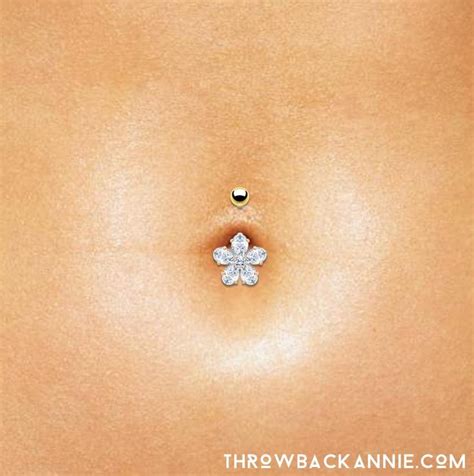 Primrose Crystal Flower Belly Bar Belly Piercing Jewelry Belly