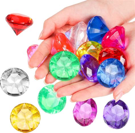 Acrylic Diamond Large Gems Pirate Round Treasure Toy Gems