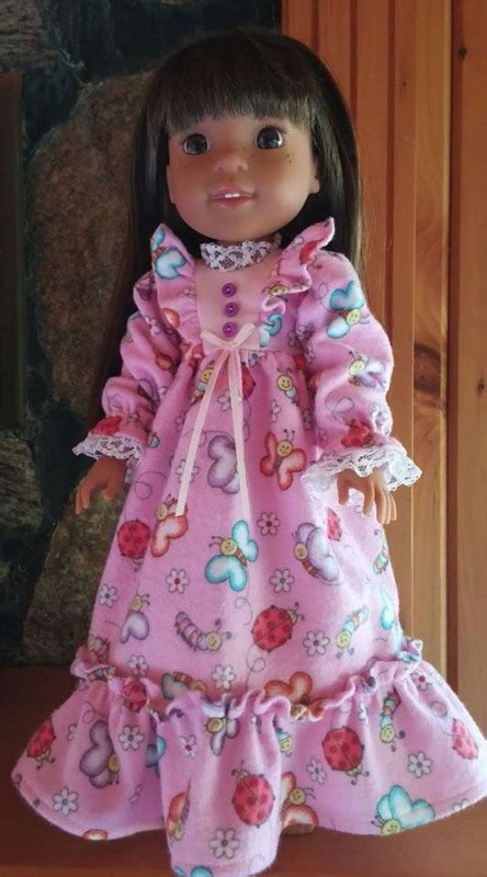 My Angie Girl Ruffled Nightgown Doll Clothes Pattern 145 Inch Welliewishers Dolls Pixie Faire