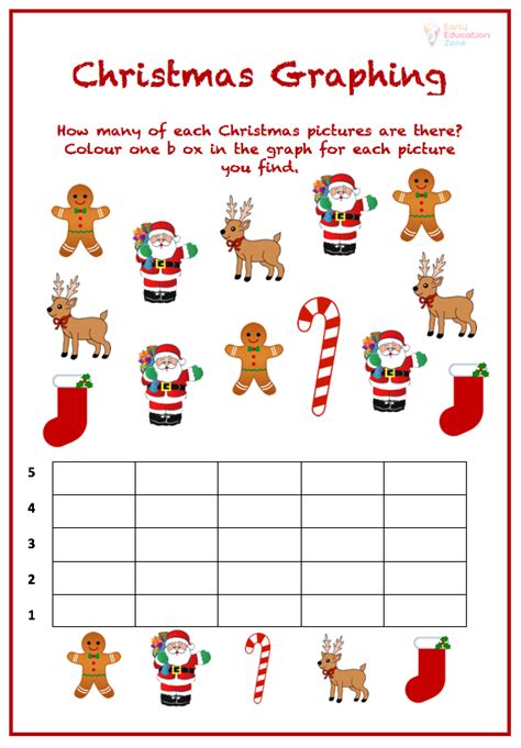 Christmas Count And Graph Worksheet Early Education Zone