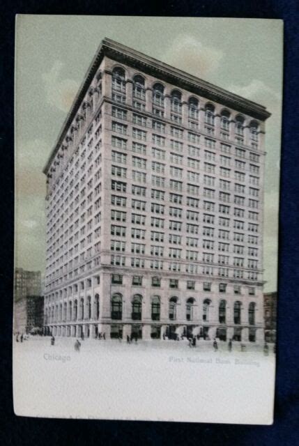 First National Bank Building Chicago Illinois Il Ill Undiv Back 1901s