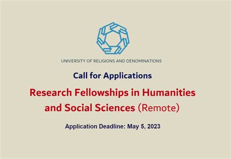 call for applications for research fellowships in humanities and social sciences remote