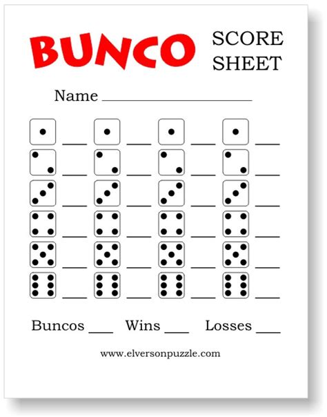 Pink Bunco Dice Free Bunco Score Cards