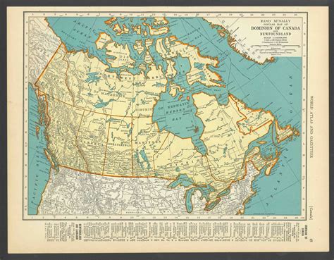 Vintage Map Of Canada From 1937 Original Map World Atlas Map