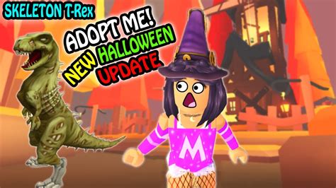 | halloween update (roblox) today in this roblox adopt me video i will. NEW SKELETON T-REX IN ADOPT ME 🦖 Roblox Adopt Me New Halloween Update 🎃 - YouTube