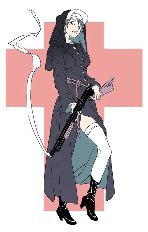 Badass Nun Art Drawing Cool Animegirl Character Design