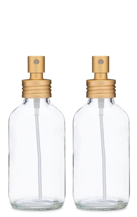 4oz Apothecary Clear Glass Mist Spray Bottle With Gold Aluminum Sprayer