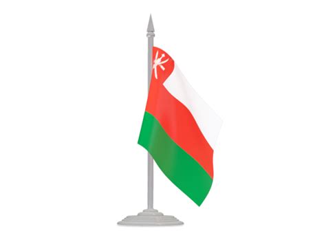 Flag With Flagpole Illustration Of Flag Of Oman