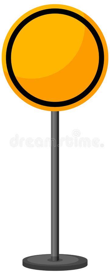Yellow Traffic Warning Sign On Transparent Background Stock Vector