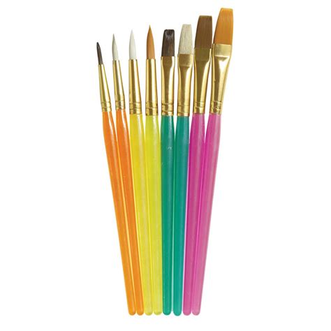 Acrylic Paint Brush Assortment Assorted Colors And Sizes 8 Brushes