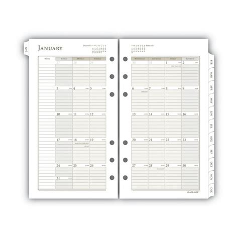 1pc At A Glance 1 Page Per Day Planner Refills 675 X 375 White
