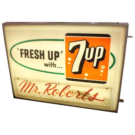 1940s 1950s 7 Up Light Up Grocery Store Plastic Sign For Sale At