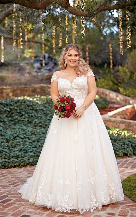 Check out our plus size wedding dress with sleeves selection for the very best in unique or custom, handmade pieces from our dresses shops. Romantic Plus Size Ballgown with Off-the-Shoulder Cap ...
