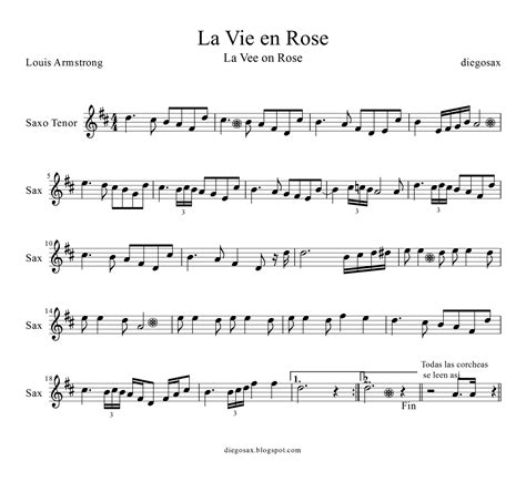 Tocapartituras La Vie En Rose De Edith Piaf Y Louis Armstrong