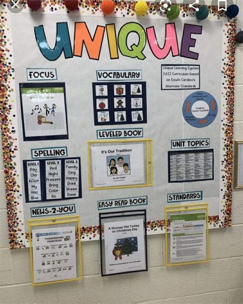 Unique Learning System Focus Bulletin Board Unique Learning System