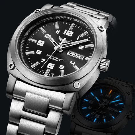 tritium watch titanium swiss 220 automatic military watches yelang grmontre watches
