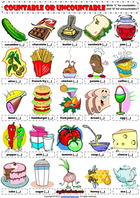 Esl Countable And Uncountable Nouns Lesson Plans Mary Boyd S English