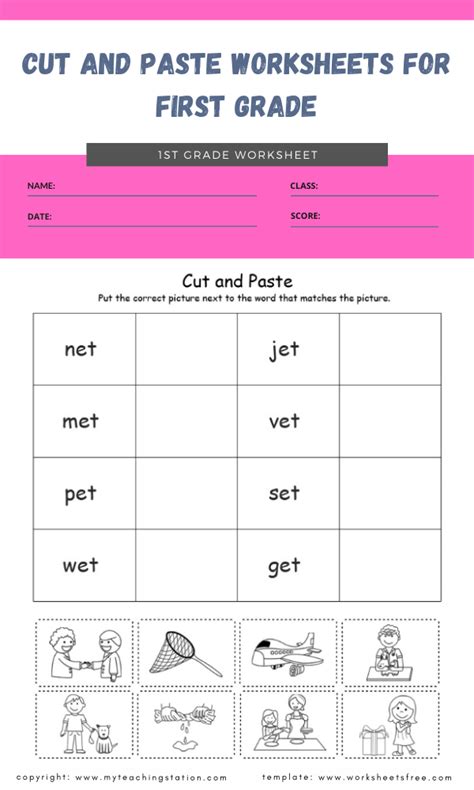 First Grade Cut And Paste Printables