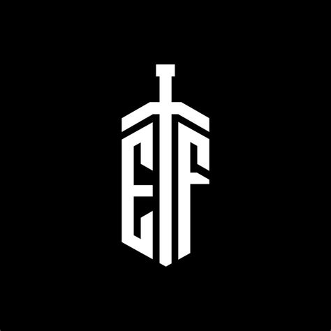 Ef Logo Monogram With Sword Element Ribbon Design Template 3651079