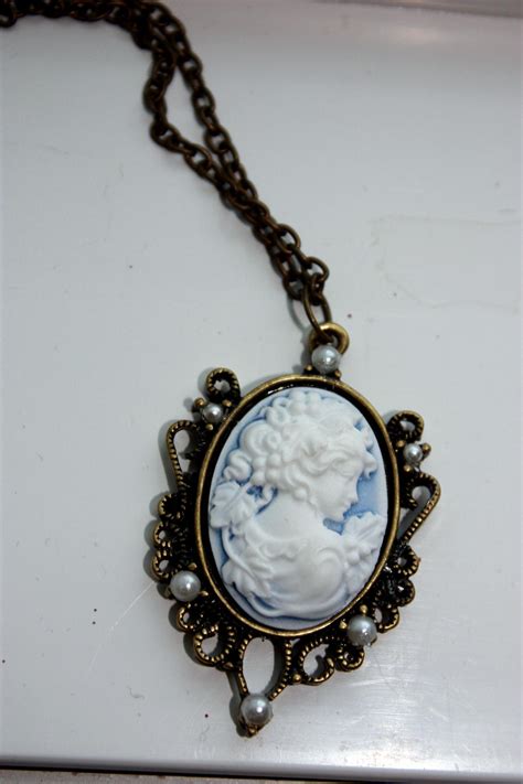 Blue Cameo Necklace By Xxquoththeravenxx On Deviantart