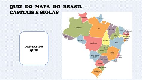 Quizz Mapa Do Brasil Capitais E Siglas Educa Market