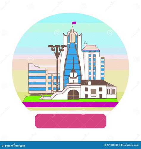 Minsk Belarus City Skyline Illustration Cartoon Vector CartoonDealer