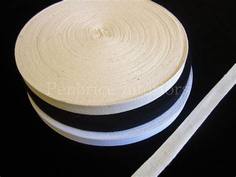 Cotton India Twill Tape 50 Mt Reels Black White Natural Inch Wide