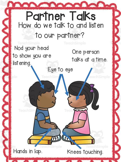 Partner Talk Anchor Chart By Teach Simple