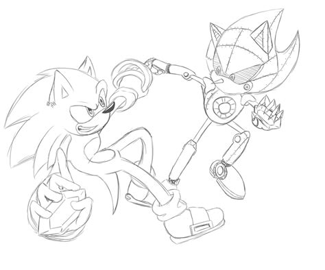 Sonic Vs Metal Sonic Coloring Pages Reverasite