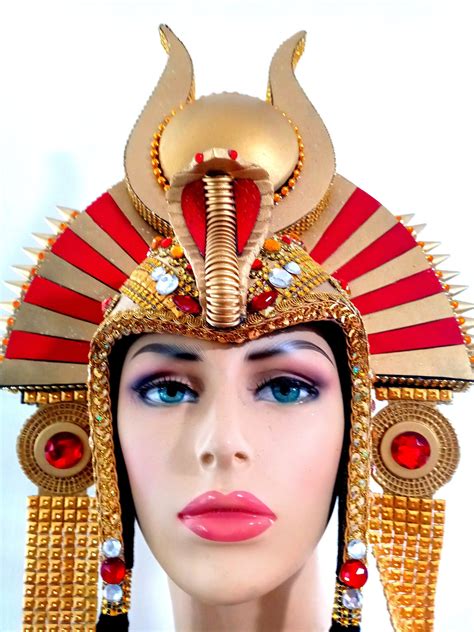 Egyptian Fantasy Red Egyptian Crown Egyptian Headpiece Miami Costume Shop Etsy Egyptian