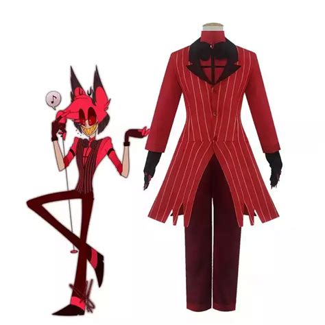 Find Hazbin Hotel Alastor Red Uniform Outfit Full Set Halloween Cosplay