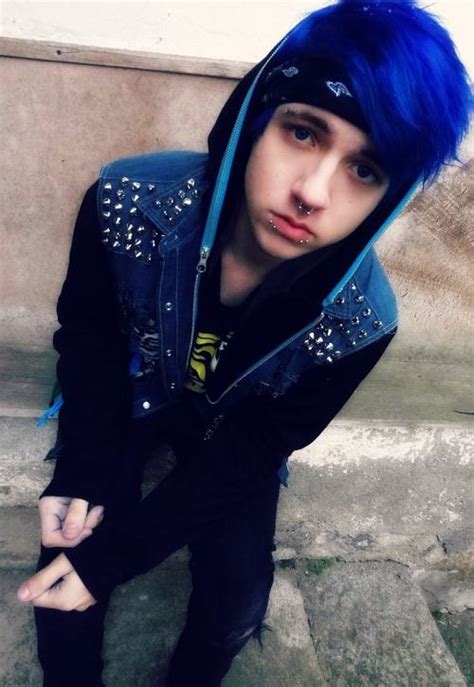 I would like to add him on facebook, follow him on tumblr or twitter.or subscribe to him on youtube. Emo Lifestyle: Emo Boys - Blue Hair