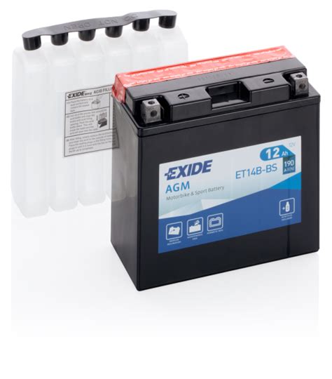 Lång livslängd och säkert att hantera. 4907 EXIDE MC ET14B-BS. AGM 12V MC BATTERI MED ENERGI ...