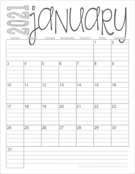 2021 Lined Monthly Calendars Full Year Printable Download Etsy