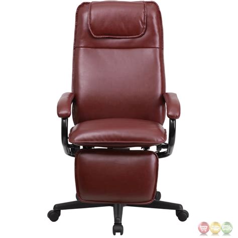 And i love that the middle chair also reclines! High Back Burgundy Leather Executive Reclining Office ...