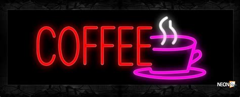 Coffee In Red With Cup Neon Sign