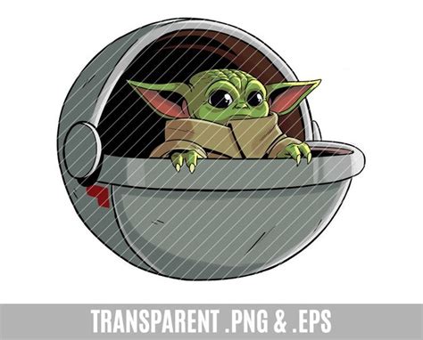 Baby Yoda Clip Art Star Wars Space Baby Mandalorian Etsy Cute Alien