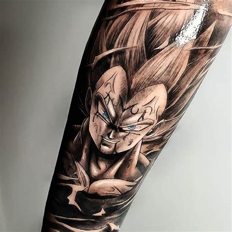 Vegeta is the strongest character in the dragon ball series and has several tattoo designs that include his signature long hair and clothes. Vegeta Dragon Ball Tattoo Ideas - Best Tattoo Ideas