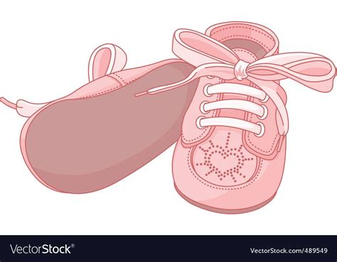 Pink Baby Shoes Vector Image On Vectorstock In 2021 Baby Pink Shoes