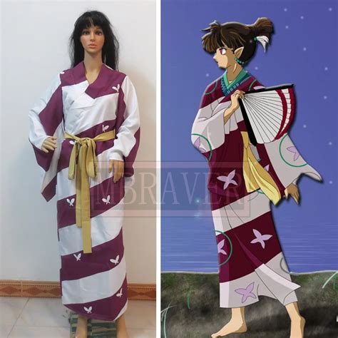 Free Shipping Anime Inuyasha Kagura Kimono Cosplay Costumecosplay
