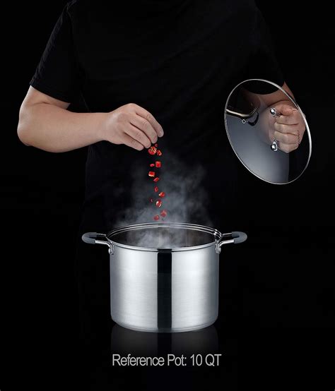 Concord Stainless Steel Stock Pot With Glass Lid Induction Compatible 25 Qt Bigamart