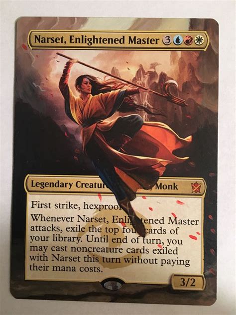 The art box, borders, and text box! Magic The Gathering Narset Enlightened Master Altered Full Art Custom Hand Painted MTG Card for ...