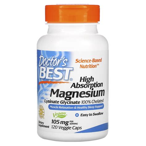 Doctors Best High Absorption Magnesium Lysinate Glycinate 100