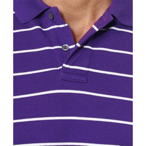 Ralph Lauren Polo Customfit Striped Stretchmesh Polo Shirt In Purple