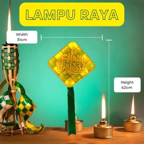 Ready Stock Lampu Raya Ketupat Bulan Bintang Lip Lap Led Decoration