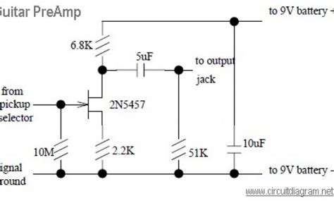 Guitar Pre Amp Circuit Design Electronic Schematic Diagram